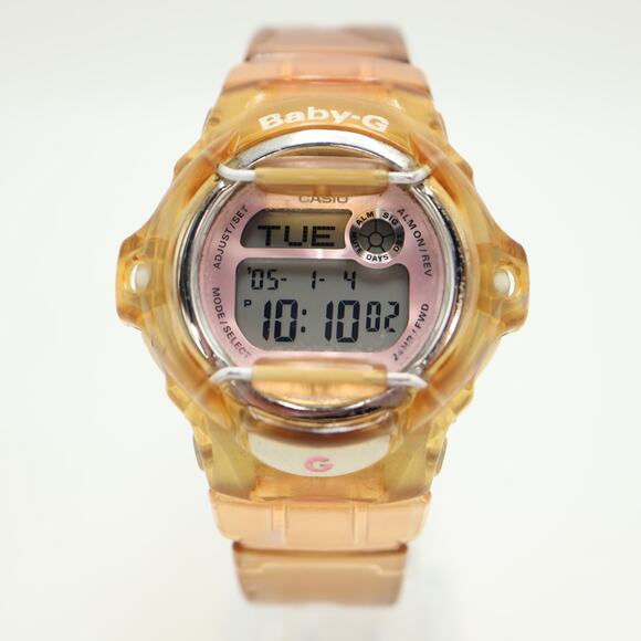 Casio Baby G Shock Yellow Pink Clear Digital Watch 44mm Alarm Chrono New Battery main image 12
